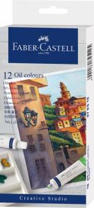 Aliejiniai dažai Faber-Castell, 12 spalvų, 9ml