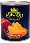 Persikų puselės MIKADO, luptos, 825g / 485 g