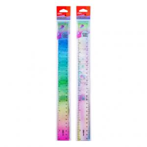 Liniuotė DELI H654, 30cm, įvairių spalvų
