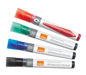 Žymeklių lentai rinkinys Nobo Liquid, apvaliu galiuku, 1-3mm, 4 spalvos