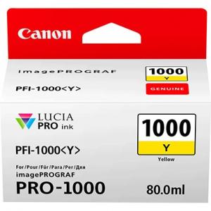 Canon PFI-1000Y (0549C001), Geltona kasetė rašaliniams spausdintuvams, 3365 psl.