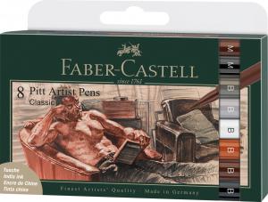 Rašikliai piešimui Faber-Castell Pitt Artist Pen Classic, 8vnt