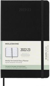 *Kalendorius - užrašų knygutė Moleskine 18mėn, 2022/23, 13x21cm, savaitė H, kietu viršeliu, juodos spalvos