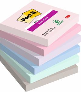 Lipnūs lapeliai 3M Post-it® Super Sticky Soulful 76mmx76mm 6vnt. po 90 lapelių
