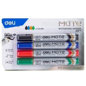 Žymekliai baltai lentai Deli U00403, 4 spalvų, 2-5 mm kirstas galiukas