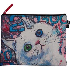 *Aplankas su užtrauktuku  deVENTE White Cat, A5 24,5x20x1cm