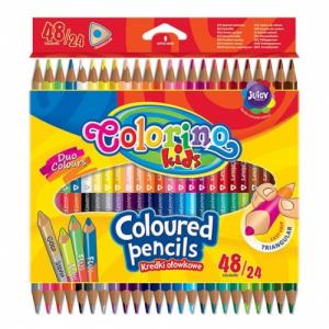 Spalvoti pieštukai Colorino Kids trikampiai, 24 vnt./48 spalvos
