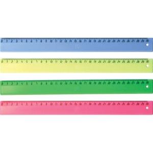 *Liniuotė deVENTE Air Fluo 30cm, įvairių neoninių spalvų