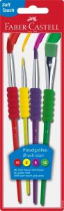 Teptukų rinkinys Faber-Castell soft touch, 4vnt/pak, nr.2,6,10,12