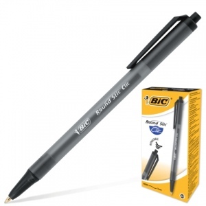 Bic Tušinukas Round Stic Clic 1.0 mm, juodas, pakuotėje 20 vnt
