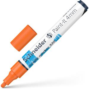 Akrilinis žymeklis SCHNEIDER Paint-it 320, 4 mm, oranžinė sp.