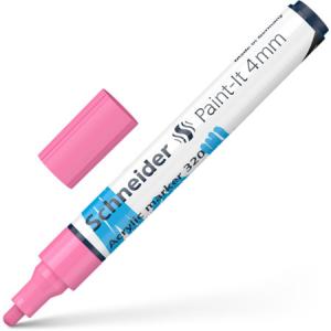 Akrilinis žymeklis SCHNEIDER Paint-it 320, 4 mm, pastelinė rožinė sp.