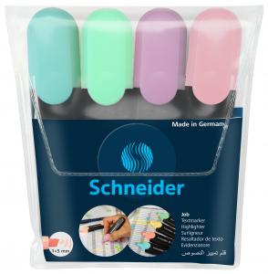 Teksto žymekliai SCHNEIDER JOB, 1-5 mm, 4 pastelinių spalvų rinkinys