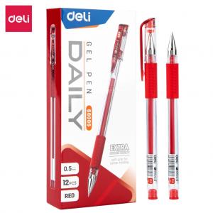Gelinis rašiklis DELI Daily 0.5mm raudonas