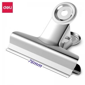 Metaliniai spaustukai DELI 76mm sidabrinės spalvos, 6vnt/pak