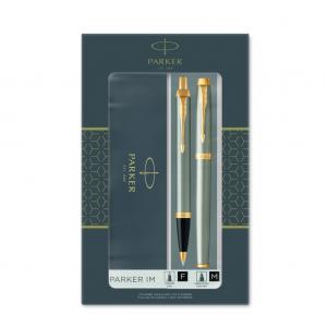 Rinkinys Parker IM Brushed Metal GT rašiklis+tušinukas Medium Black