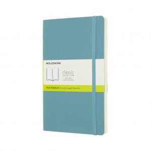 Užrašų knygelė Moleskine Classic, 13x21 cm, balti lapai, minkštais viršeliais, šviesiai mėlynos spalvos