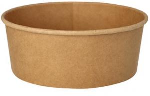 Vienkartiniai  indeliai salotoms, D15cm, 750ml, kartoniniai, rudi, 50 vnt