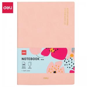 Užrašų knygelė DELI EN136G A5 96 lapai, 5x5, minkšti viršeliai, rožinės spalvos