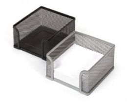 Dėklas užrašų lapeliams Forpus, 95x95mm, perfotuoto metalo, juodos spalvos