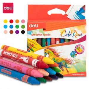 Vaškinės kreidelės DELI Colorun 12 spalvų