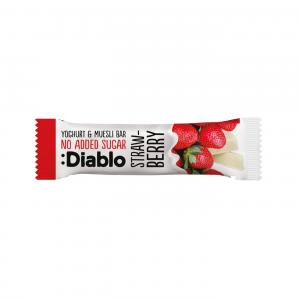 Musli batonėlis su braškių skonio jogurtu, DIABLO, be pridėtinio cukraus, 30g
