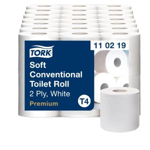 Tualetinis popierius rulonėliais Tork Premium Soft T4, (110219), baltos spalvos, 2 sluoksniai, 50.4 m, 360 lapeliai