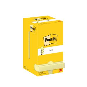 Lipnūs lapeliai  Post-it Z-Notes, 76 x 76 mm, pak. -12 blokelių po 100 lapelių, kanarėlės geltona