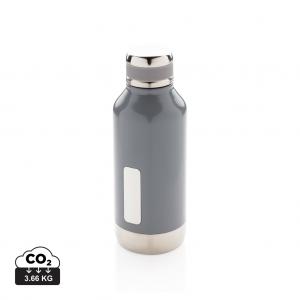 Leak proof vacuum bottle with logo plate