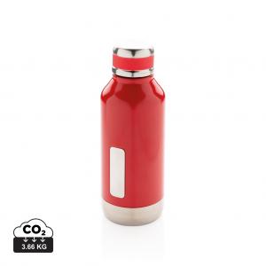 Leak proof vacuum bottle with logo plate