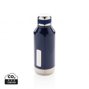 Leak proof vacuum bottle with logo plate