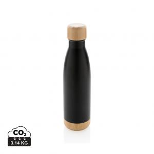 Vacuum stainless steel bottle with bamboo lid and bottom