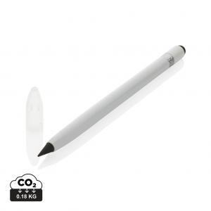 Aluminum inkless pen with eraser