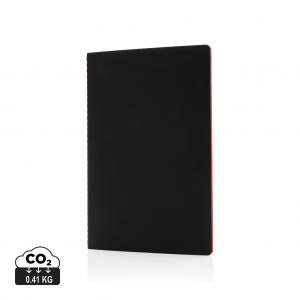 Softcover PU notebook with coloured edge