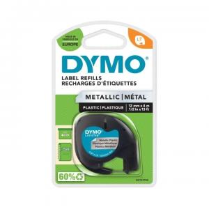 Kleepkirjalint Dymo LetraTag 12mm x 4m hõbe metallik