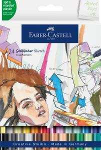 Rašikliai piešimui Faber-Castell Sketch Goldfaber 24 spalvų
