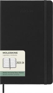 Kalendorius-užrašų knygelė Moleskine 2023/24,18mėn, 13x21cm, savaitė, H, kietu viršeliu, juodos spalvos