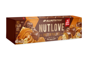 Proteininiai šokoladiniai saldainiai NUTLOVE ALLNUTRITION su karamele ir riešutais, 48 g