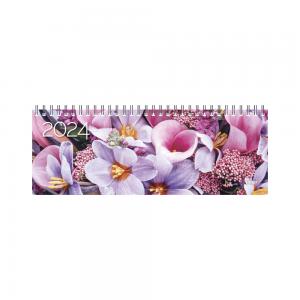Kalendorius FORUM CARD PINK FLOWERS 2024, 290 x 110mm