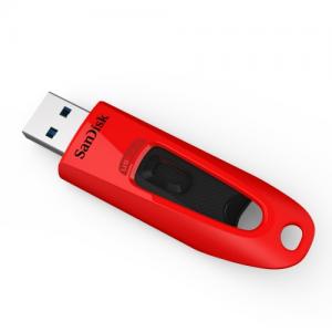 USB atmintinė SanDisk Ultra 64GB, USB 3.0 Flash Drive, 130MB/s read, Red