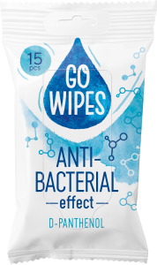 Drėgnos servetėlės GOWIPES Antibact D-Panthenol 15 vnt