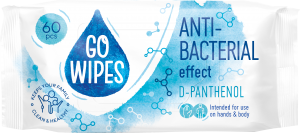 Drėgnos servetėlės GOWIPES Antibact D-Panthenol 60 vnt.
