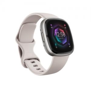 Išmanusis laikrodis Fitbit Sense 2 Lunar White/Platinum (FB521SRWT)