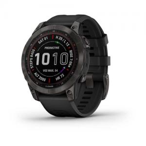 Išmanusis laikrodis Garmin Fenix 7 Sapphire Solar Edition Carbon Grey DLC Titanium/Black Band 47mm