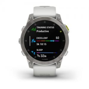 Išmanusis laikrodis Garmin Epix (Gen 2) - Sapphire Edition, Titanium with White Band, 47 mm