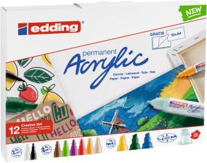 Akrilinių žymeklių rinkinys Edding Creative, 12vnt