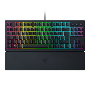 Razer Ornata V3 Tenkeyless Laidinė žaidimų klaviatūra, Low-profile, RGB LED, USB QWERTY, US, Juoda