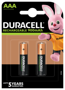 Įkraunamos baterijos DURACELL AAA 900 mAh, 2 vnt
