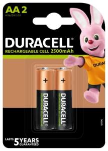 Įkraunamos baterijos DURACELL AA/HR6, 2500 mAh, 2 vnt.