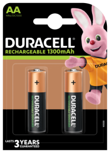 Įkraunamos baterijos DURACELL AA 1300 mAh, 2 vnt